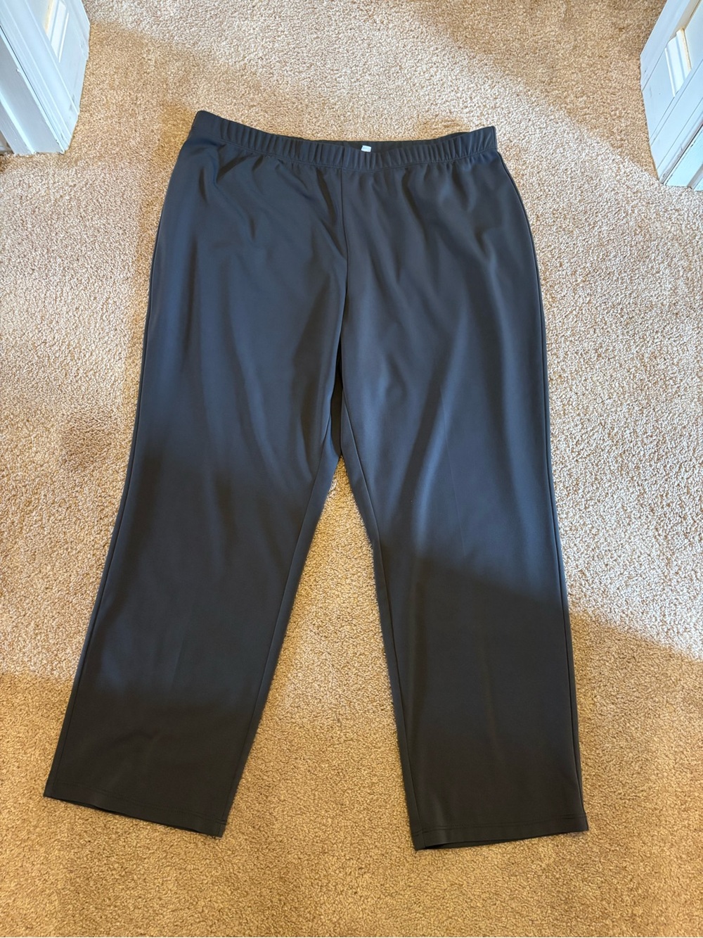 Susan Graver Milano Knit Straight Leg Pull-OnPants Dark Pewter Size 2X